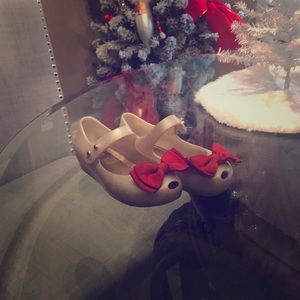 Mini Mellisa Red Bow peep toe sandals